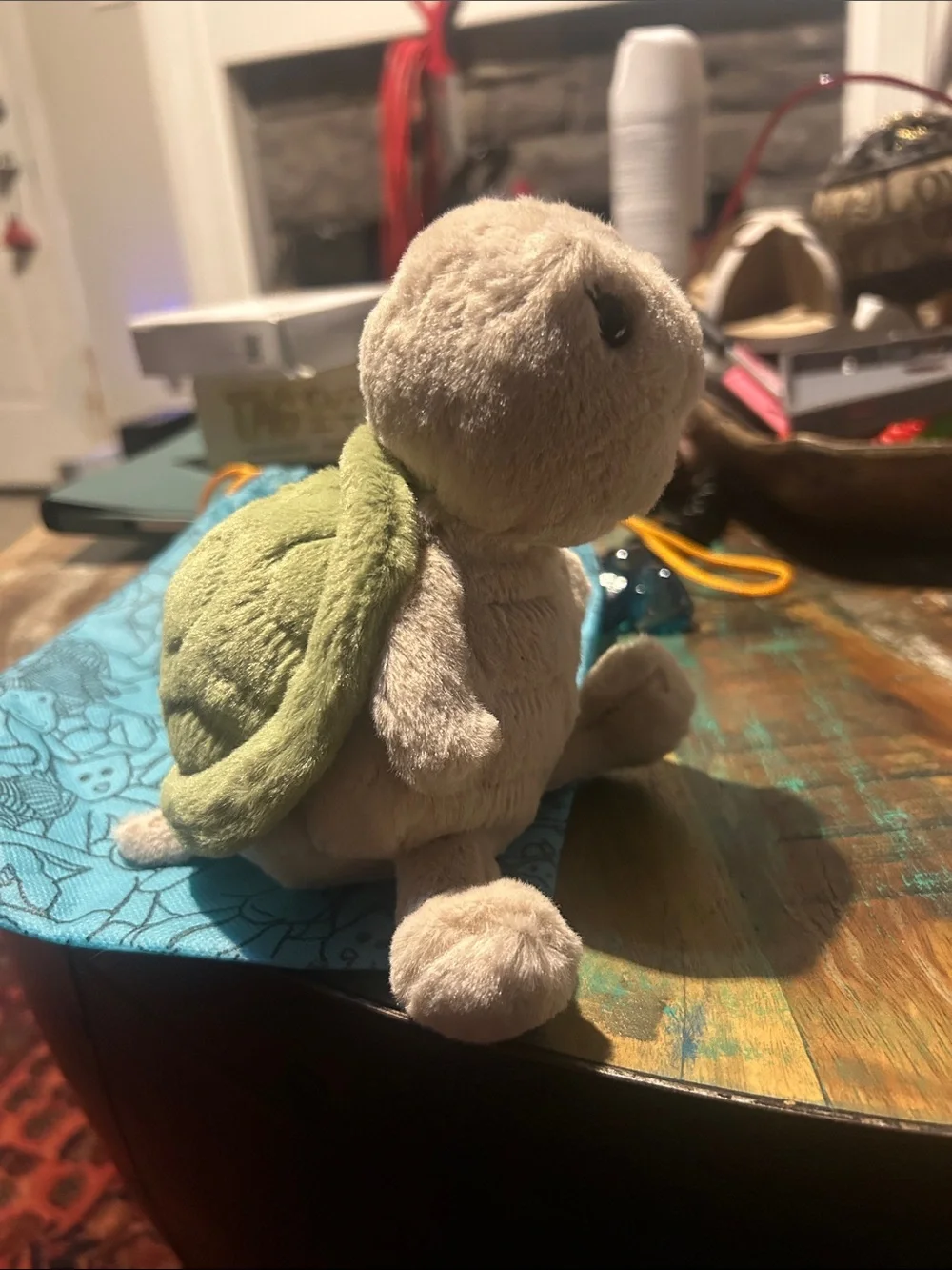 Jellycat Beige Plush Turtle Soft Toy with Matching Enamel Pin & Dust Bag-NWT